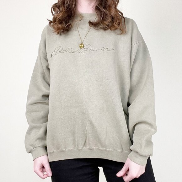 Vintage USA Eddie Bauer Logo Sweatshirt Oversized Slouchy Streetwear Athleisure - Picture 8 of 8